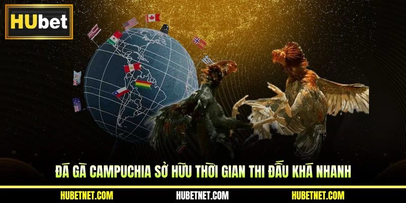 Đá gà Campuchia sở hữu thời gian thi đấu khá nhanh